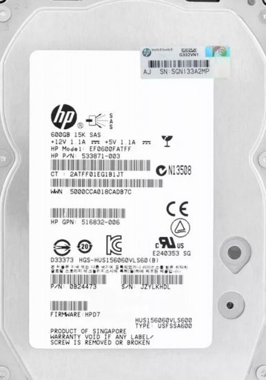 HP 600GB 15K SAS